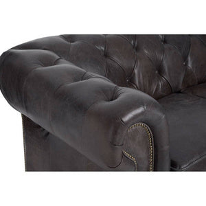 Victor 2 Seat Grey Leather Sofa