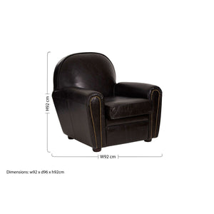 Victor Black Leather Classic Armchair