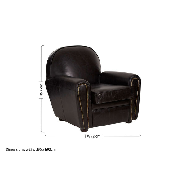 Victor Black Leather Classic Armchair