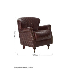 Victor Brown Leather Winged Back Armchair