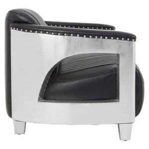 Victor 2 Seat Black Leather Sofa
