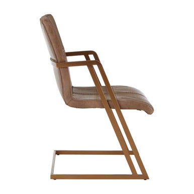 Buffalo Grey Leather And Iron Chair