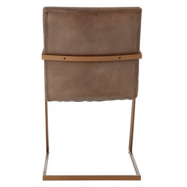 Buffalo Grey Leather And Iron Chair