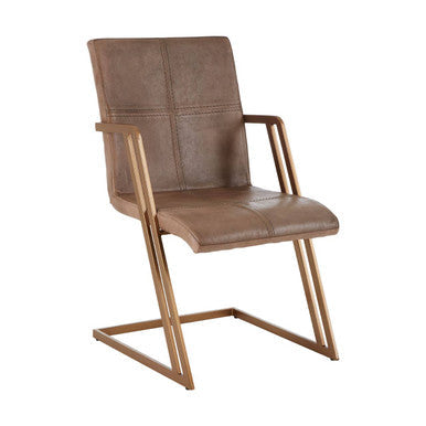 Buffalo Grey Leather And Iron Chair