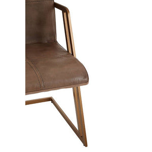 Buffalo Grey Leather And Iron Chair