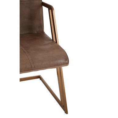 Buffalo Grey Leather And Iron Chair