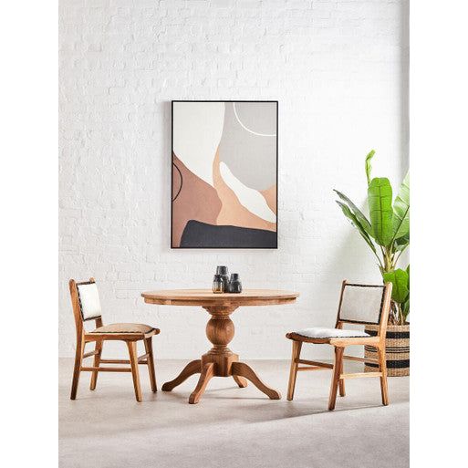 Kendari Dining Chair With Natural Cow Leather