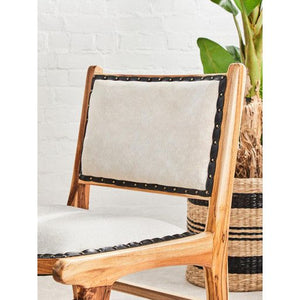 Kendari Dining Chair With Natural Cow Leather