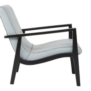 Kendari Grey Leather and Black Teak Wood Chair – detail