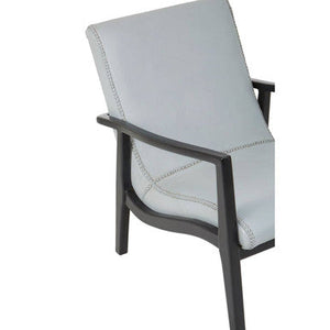 Kendari Grey Leather and Black Teak Wood Chair – dimensions