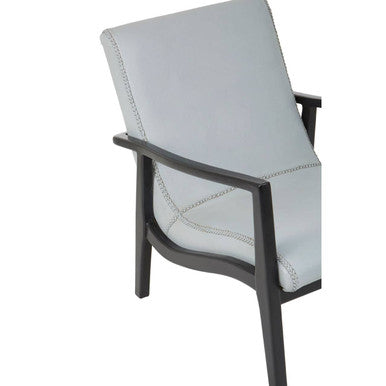 Kendari Grey Leather and Black Teak Wood Chair – dimensions