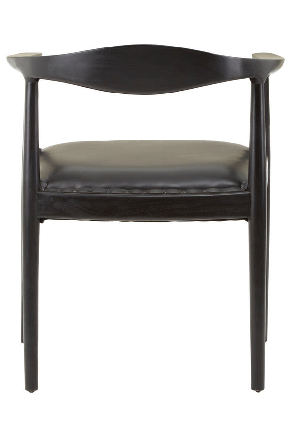 Kendari Black Leather and Teak Wood Chair – dimensions