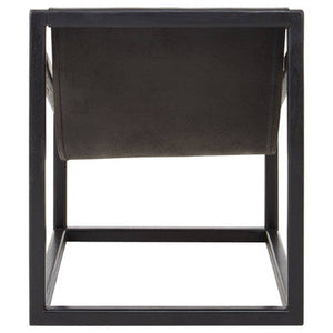 Kendari Black Leather and Teak Wood Sling Chair – dimensions