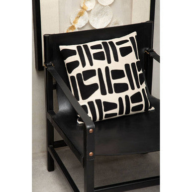 Kendari Black Leather and Teak Wood Frame Armchair – dimensions
