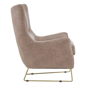Henry Light Brown Faux Leather Armchair – in room setting