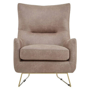 Henry Light Brown Faux Leather Armchair – side view