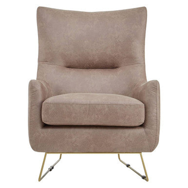 Henry Light Brown Faux Leather Armchair – side view