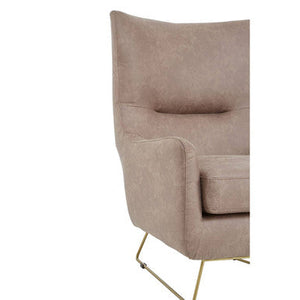 Henry Light Brown Faux Leather Armchair – close-up