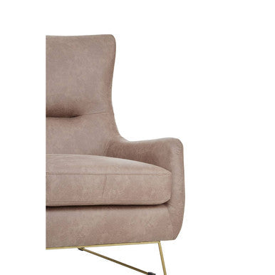 Henry Light Brown Faux Leather Armchair – back view