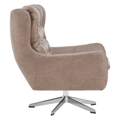 Harold Brown Leather Effect Button Tufted Swivel Chair – dimensions