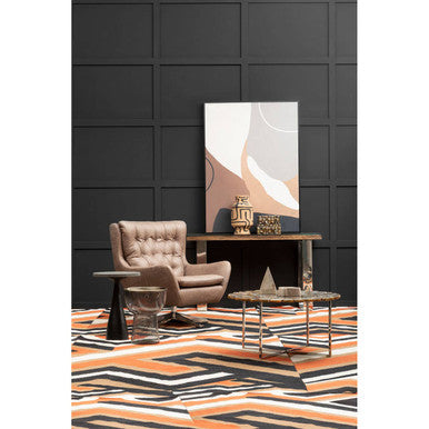 Harold Brown Leather Effect Button Tufted Swivel Chair – detail