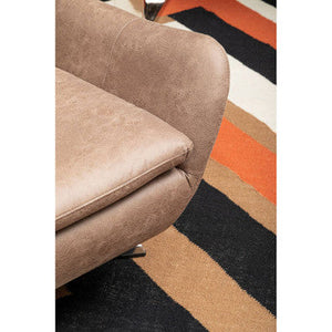 Harold Brown Leather Effect Button Tufted Swivel Chair – side view 2