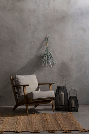 Harry Grey Linen and Dark Oak Wood Armchair – dimensions