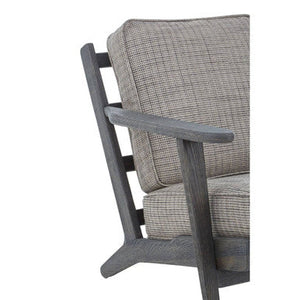 Hector Grey Tweed and Black Oak Wood Frame Armchair – dimensions