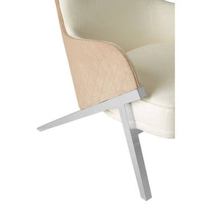 Piermount Ivory and Stone Velvet Wingback Chair – angle view