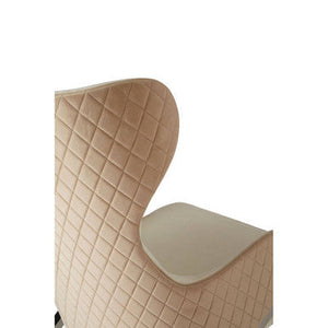 Piermount Ivory and Stone Velvet Wingback Chair – detail 2