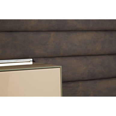 Demas Dark Grey and Gold Finish Media Unit with Wall Panel – dimensions