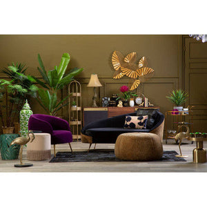 Manhattan Purple Velvet Curved Accent Chair – in room setting