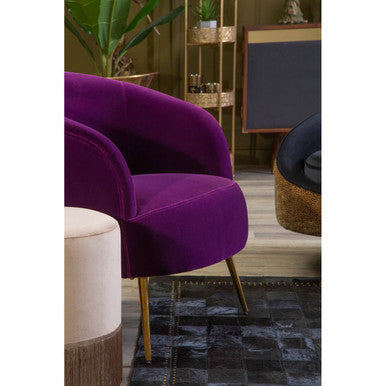 Manhattan Purple Velvet Curved Accent Chair – detail 2