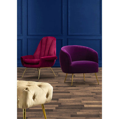 Manhattan Purple Velvet Curved Accent Chair – side view 2