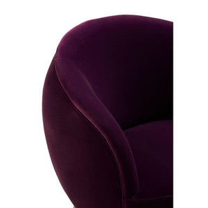 Manhattan Purple Velvet Curved Accent Chair – in room setting 2