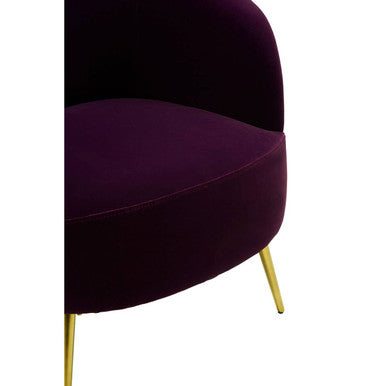 Manhattan Purple Velvet Curved Accent Chair – dimensions 2