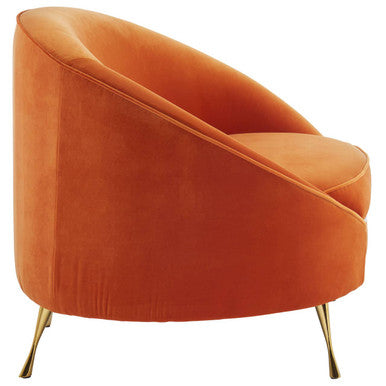 Manhattan Orange Velvet Cocoon Chair – dimensions