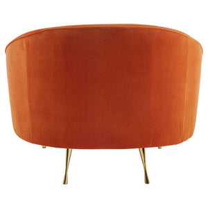 Manhattan Orange Velvet Cocoon Chair – close-up