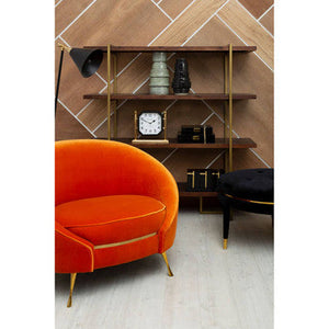 Manhattan Orange Velvet Cocoon Chair – angle view