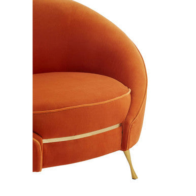 Manhattan Orange Velvet Cocoon Chair – detail 2