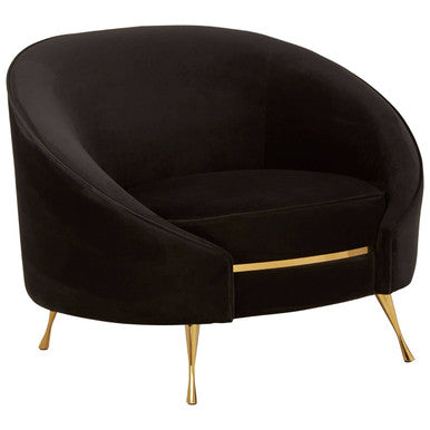 Manhattan Black Velvet Armchair