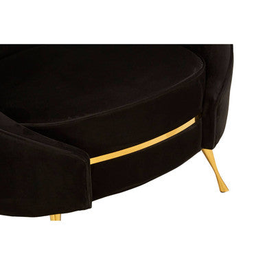 Manhattan Black Velvet Cocoon Chair – angle view
