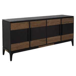Salvar Natural and Black Oak Wood 4 Door Sideboard – side view