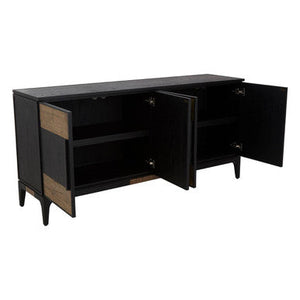 Salvar Natural and Black Oak Wood 4 Door Sideboard – detail