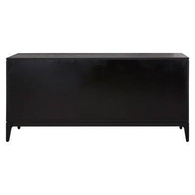 Salvar Natural and Black Oak Wood 4 Door Sideboard – close-up