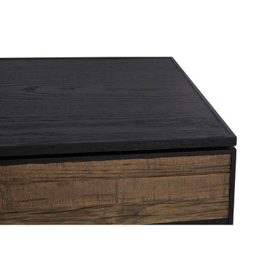 Salvar Natural and Black Oak Wood 4 Door Sideboard – angle view