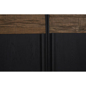 Salvar Natural and Black Oak Wood 4 Door Sideboard – back view