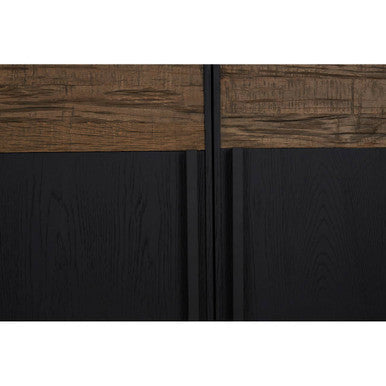 Salvar Natural and Black Oak Wood 4 Door Sideboard – back view