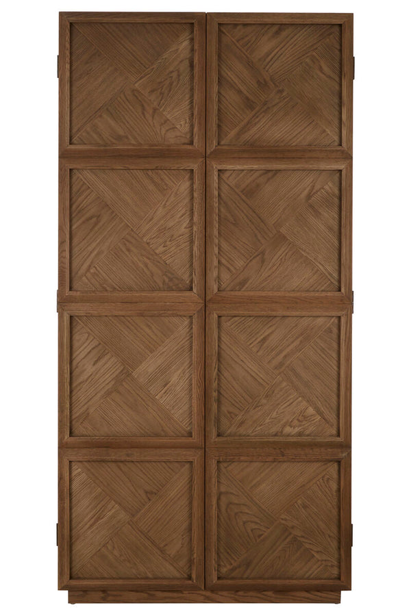 Salvar Natural Oak Wood Tall Cabinet – side view