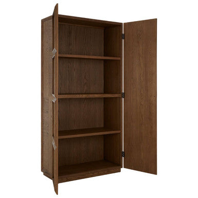 Salvar Natural Oak Wood Tall Cabinet – close-up